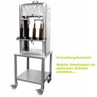 Profi Abfüllgerät 4 Stationen Edelstahl Heissabfüllung mit Thermometer