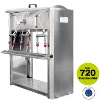 Profi Abfüllgerät 6 Stationen Edelstahl Heissabfüllung mit Thermometer